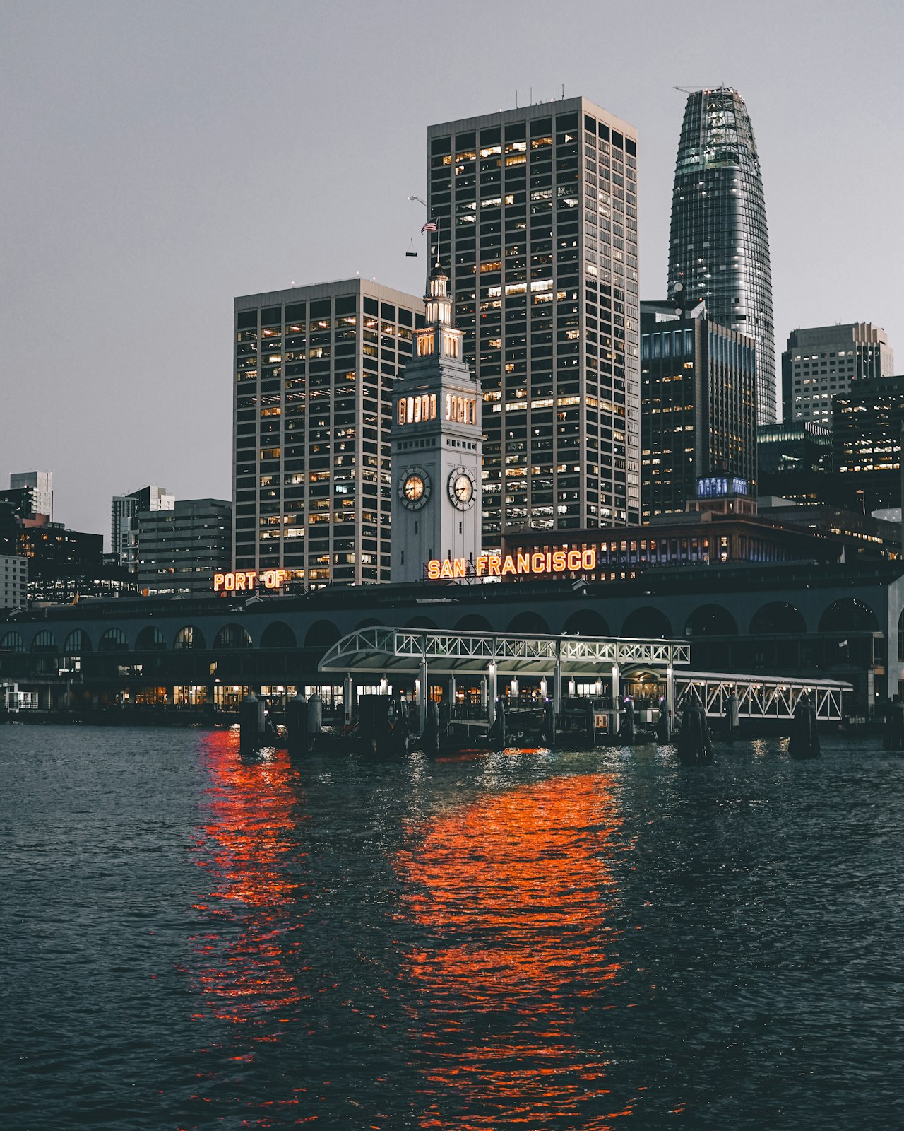 San Francisco Financial District at golden hour